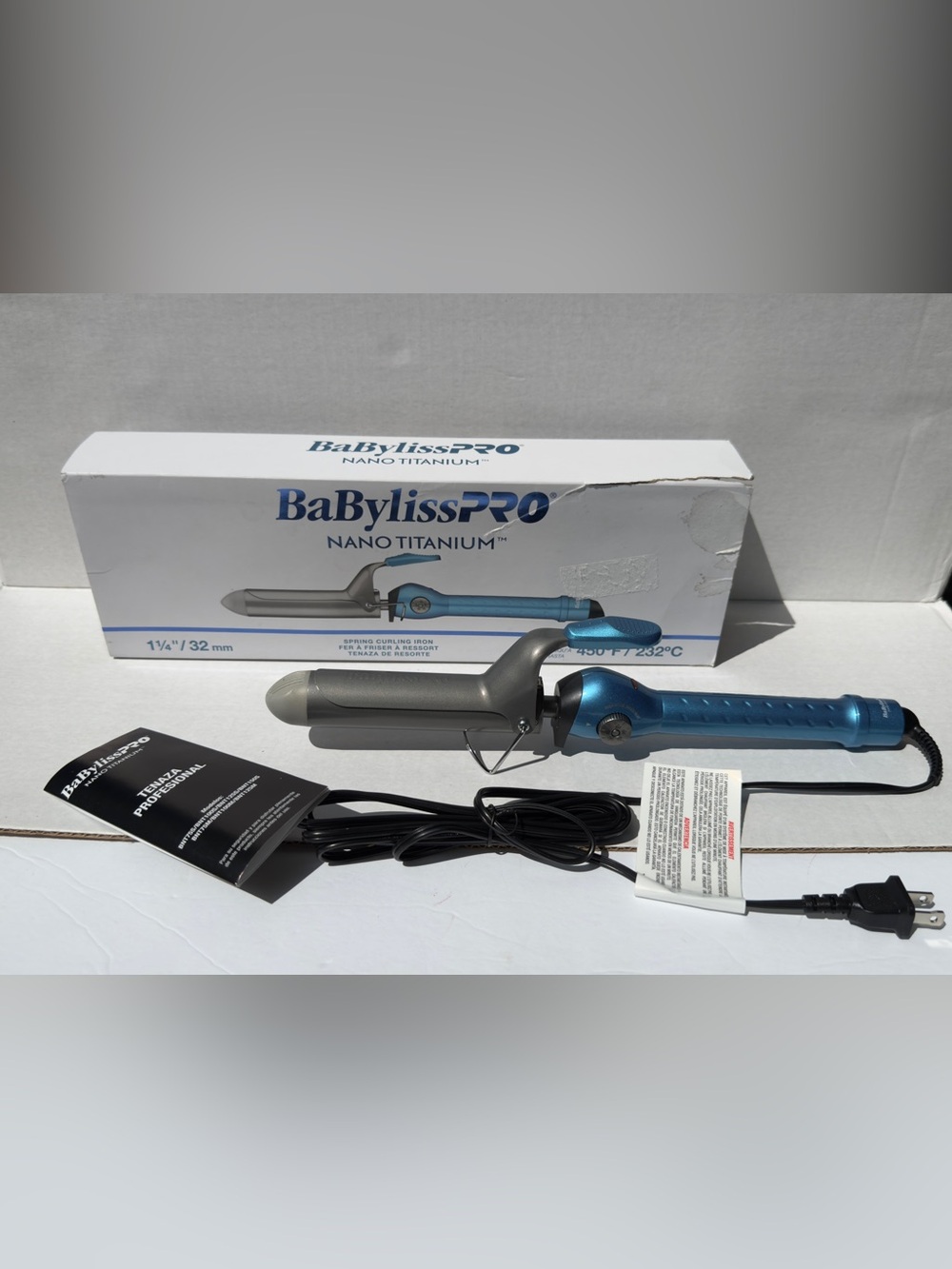 BaBylissPRO Nano Titanium 1¼” 32mm Professional Curling Iron 450°F - Picture 2 of 10